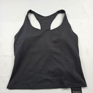 Fabletics Tank Top Womens Medium Gray Built In Bra Racerback Athletic Workout
